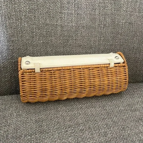 Small Vtg Michael Kors Rattan Wicker Clutch - Picture 5 of 12
